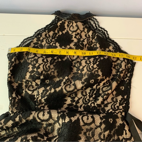 Lotus Threads Black Embellished Floral Lace High Halter Neck Formal Jumpsuit - Picture 14 of 16